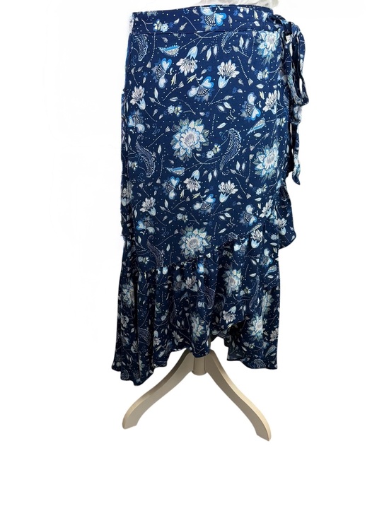 GAP Dresses & Skirts - GAP | Blue White Floral Wrap Midi Skirt